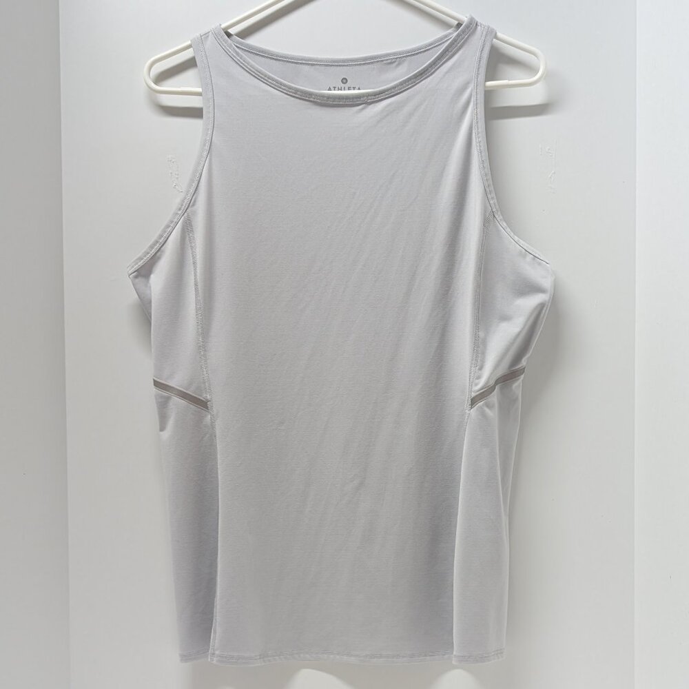 Athleta High Neckline Tank Top in Light Gray